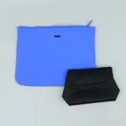 Set of 2 Triangl Skims Neoprene Clutch Swimwear Bag Blue Black Toiletry Pouch