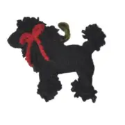 Chilly Dog Poodle Black Ornament All Wool Fair Trade