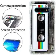 FAteam Case for Galaxy S10 Plus Matte Finish with TPU Soft Bumper Retro Cassette