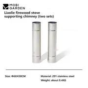 MOBI GARDEN Firewood Stove, Chimney x2