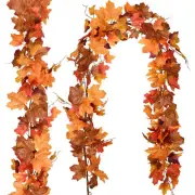 2 Pack Maple Leaf Fall Garland, 6.5Ft/Piece Hanging Vine Maple Garland Artificia