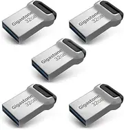Gigastone Z90 [5-Pack] 32GB USB 3.2 Gen1 Flash Drive, Mini Fit Metal Waterproof Compact Pen Drive, Reliable Performance Thumb Drive, USB 2.0 / USB 3.0 /USB 3.1 Interface Compatible