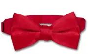 Vesuvio Napoli BOYS BOWTIE Solid RED Color Youth Bow Tie