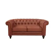 Kai 2-Seater Faux Leather Chesterfield Style Button Tufted Sofa Lounge