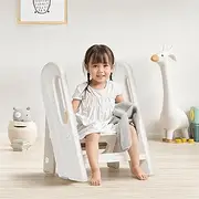 Ausadom Foldable Kids Step Stool, 3-Step Toddler Learning Ladder with Adjustable Pedal, Non-Slip Potty Training Stool, Kitchen Standing Tower with Safety Handle