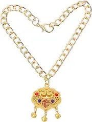 SEWOART Chinese Style Pet Necklace Metal Lock Pendant Bell for Cats Dogs Festive Occasion Charm for Pet Collars