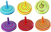 Totority 6pcs Wooden Spinning Top Kids Gyroscope Dreidel for Baby Kids Top Tops Top Baby Painted Wooden Tops Wooden Peg-tops Tops Game Kids Wood Tops