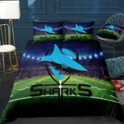 NRL New Cronulla Sharks Rugby League Doona / Duvet Cover and 2 Pillow Slips
