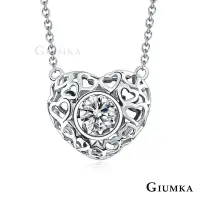 在飛比找Yahoo奇摩購物中心優惠-GIUMKA純銀項鍊925純銀女鍊鏤空愛心 心心相印短項鏈銀