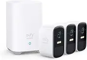 [eufy Security] eufyCam 2C 3-Cam Kit, Security Camera Wireless Outdoor, Home Security System, HomeKit Compatibility, 1080p HD, IP67, Night Vision, Motion Only Alert, No Monthly Fee