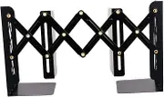 Yardenfun 1 PC Black Book Organizer Iron Grid Bookrack Book Storage Shelf Folding Bookshelf