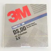 FORMATTED 3M 3.5" Double Density 10 Pack Diskettes Computer Disc New Sealed
