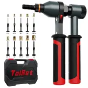 Rivet Nut Tool Rivet Nut Kit, Rivnut Tool Kit with 10 Metric and SAE Mandrels, 1