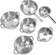 Stainless Steel Cookware Set, Pots and Pans Set,6 Pcs Induction Kitchen Cookware Sets, Frying Pans Saucepans Saute Pan and Stock Pot, Compatible with All Cooktops