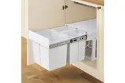 Cefito Pull Out Bin Kitchen Triple Slide Garbage Rubbish Bins Basket White 31L