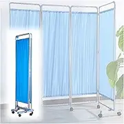 Hanging Room Divider, Hanging Room Divider Folding Room Screen Divider,Foldable Privacy Screen Room Divider,Office Balcony Iron Frame Temporary Fence,Washable Curtain with Rotating Wheel