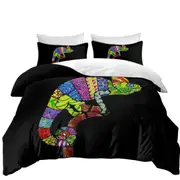Multi Colored Patterns Chameleon Quilt Cover