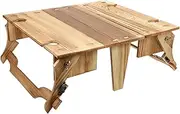 VINTORKY Folding Picnic Basket and Table - 2 in 1 Wooden Folding Dining Table, Portable and Outdoor Use