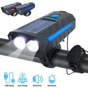 9000000LM Juego de luces LED Solares USB para bicicleta faro, con Bocina