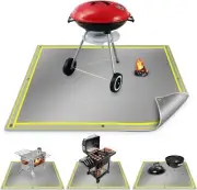 47"x47" Large 3-Layer Fireproof Fire Pit BBQ Grill Pad with Reflective Edging