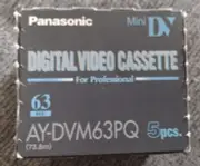 New 5 pack Panasonic AY-DVM63PQ Mini DV digital Video Cassette Tapes SEALED