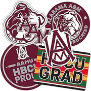 Desert Cactus Alabama A&M University Sticker Bulldogs AAMU Stickers Vinyl Decals Laptop Water Bottle Car Scrapbook (T2 HBCU-B)