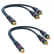 cable Divisor Rca De 1 Hembra A 2 Machos De Alta Calidadpvc De
