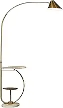 Indoor Floor Lamps Modern Elegant with Tray Floor Lamp for Office Cafe Den Living Room Bedroom, Foot Switch and Brass/Gold Finish Standing Lamp