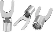 uxcell 100x Fork Type Copper Non-Insulated Spade Terminals SNB3.5-4, 14-12 Wire Size, #6 Stud Size