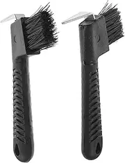 HAPINARY Horse Hoof Pick Set 2pcs Handle Hoof Brush Reinforced Steel Hook Easy Cleaning Random Color