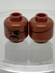 Lego Reddish Brown Minifigure, Head Male Eye Patch Nick Fury Minifigure Head #44