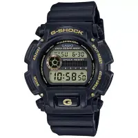 在飛比找博客來優惠-【CASIO】G-SHOCK 經典復刻造型休閒錶-黑X金(D