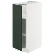 METOD base cabinet with shelves, white/Havstorp deep green, 30x60x80 cm