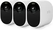 Arlo Essential Security Camera Outdoor, 1080p HD, Wireless CCTV, 3 Cam Kit, No Hub Needed, Colour Night Vision, 2-Way Audio, 6-Month Battery, Free Trial of Arlo Secure Plan, White