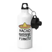 Nacho Average Pianist Sports Water Bottle Worlds Best Musi Funny Awesome
