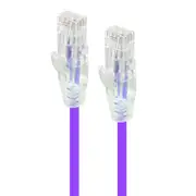 Alogic 0.30m Purple Ultra Slim Cat6 Network Cable UTP 28awgSeries Alpha Patch Cables - C6S-0.30PUR