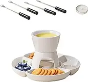 Generic Chocolate Fondue Set - Cheese Fondue Set with Fork and Ceramic Tray | Cheese Candle Heat Fondue Bowl Set