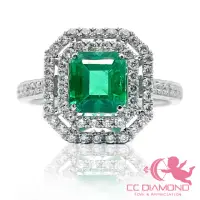在飛比找momo購物網優惠-【CC Diamond】天然祖母綠1.29ct鑽石戒指(極微