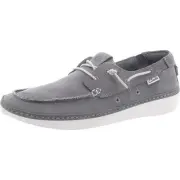 Clarks Mens Higley Tie Gray Canvas Boat Shoes Sneakers 7.5 Medium (D) BHFO 4498