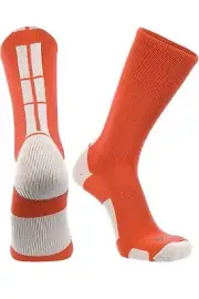 TCK Sports Baseline 3.0 Athletic Crew Socks XL Orange And White New