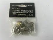 Vtg NOS SEARS Craftsman 1/2"dr. Socket Rack Rail Metal Clips 10pc 41338 USA
