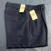 DOCKERS NWT Men's Pleated Front Classic Dark Black 32x32 Polyester Dress Pants