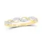 10k Yellow Gold Round Diamond Twist Stackable Band Ring 1/5 Cttw