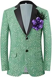 [HEYDHSDC] Men Singer Stage Performance Sequin Suit Jacket Dance Party Luxury Casual Dress Blazers