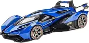 Die-cast 1:22 for Lamborghini V12 GT Super Car Model Sound Light Pull Back Simulation Vehicle Models Exquisite Presents Miniature Vehicle(Blue)