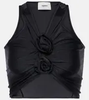 [Coperni] Coperni Floral jersey top AU 16 black