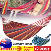 Outdoor Double Hammock Bed Swinging Camping Hanging Tree Strap Hook AU