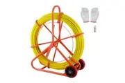 Fish Tape Puller Fibreglass Wire Cable Running Rod Duct Rodder 150mx8mm Electrical NBN Fishtape Pulling Tool Brake Wheels Portable Steel Reel Stand
