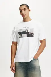 [Cotton On Men] Cotton On Men - The Matrix Box Fit T-Shirt - Lcn wb white / the matrix - neo S LCN WB WHITE / THE MATRIX - NEO