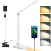LED Desk Lamp with USB Ports, Touch Control, 5 Color Modes, 3 Brightness Leve...